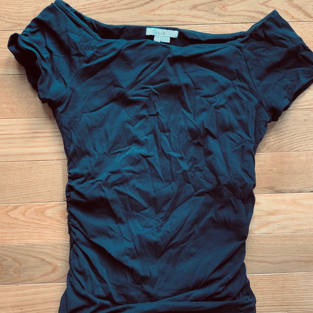 Boden shoulder skimming side ruched top - US 10/UK 14 - black